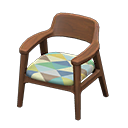 Animal Crossing Items Nordic chair Triangles Fabric Dark wood