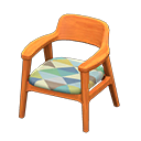 Animal Crossing Items Nordic chair Triangles Fabric Natural wood