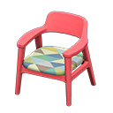 Animal Crossing Items Nordic chair Triangles Fabric Red