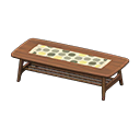 Animal Crossing Items Nordic low table Dots Fabric Dark wood