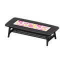 Animal Crossing Items Nordic low table Flowers Fabric Black