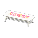 Animal Crossing Items Nordic low table Flowers Fabric White