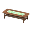 Animal Crossing Items Nordic low table Leaves Fabric Dark wood