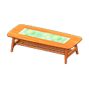 Animal Crossing Items Nordic low table Leaves Fabric Natural wood