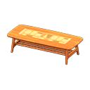 Animal Crossing Items Nordic low table Orange Fabric Natural wood