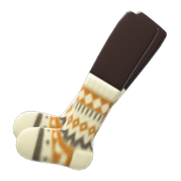 Animal Crossing Items Nordic Socks Ivory