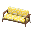 Animal Crossing Items Nordic sofa Little flowers Fabric Dark wood