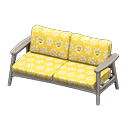 Animal Crossing Items Nordic sofa Little flowers Fabric Gray