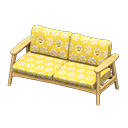 Animal Crossing Items Nordic sofa Little flowers Fabric Light wood