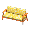 Animal Crossing Items Nordic sofa Little flowers Fabric Natural wood