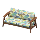 Animal Crossing Items Nordic sofa Triangles Fabric Dark wood