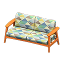 Animal Crossing Items Nordic sofa Triangles Fabric Natural wood