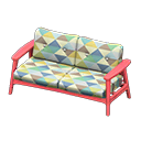 Animal Crossing Items Nordic sofa Triangles Fabric Red