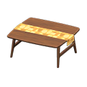 Animal Crossing Items Nordic table Orange Fabric Dark wood