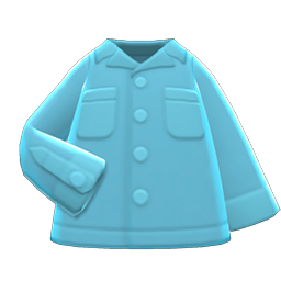 Animal Crossing Items Open-collar Shirt Blue