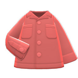 Animal Crossing Items Open-collar Shirt Coral