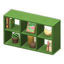 Animal Crossing Items Open wooden shelves Flowers photo Framed photo Green