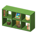 Animal Crossing Items Open wooden shelves Seaside photo Framed photo Green