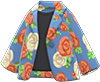 Animal Crossing Items Switch Orange roses on blue rose-print jacket