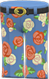 Animal Crossing Items Switch Orange roses on blue rose-print slacks