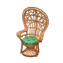 Animal Crossing Items Peacock chair Brown & green