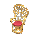 Animal Crossing Items Peacock chair Light brown & red