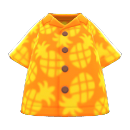 Animal Crossing Items Pineapple Aloha Shirt Orange