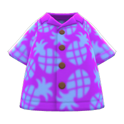 Animal Crossing Items Pineapple Aloha Shirt Purple