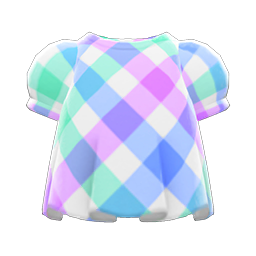 Animal Crossing Items Plaid Puffed-sleeve Shirt Dreamy plaid