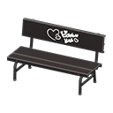 Animal Crossing Items Plastic bench Hearts Backboard logo Black