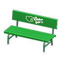 Animal Crossing Items Plastic bench Hearts Backboard logo Green