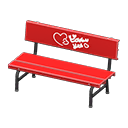 Animal Crossing Items Plastic bench Hearts Backboard logo Red