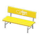 Animal Crossing Items Plastic bench Hearts Backboard logo Yellow