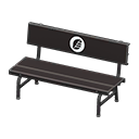 Animal Crossing Items Plastic bench Leaf Backboard logo Black