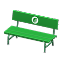 Animal Crossing Items Plastic bench Leaf Backboard logo Green