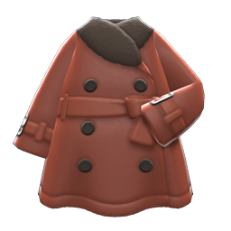 Animal Crossing Items Pleather Trench Coat Brown