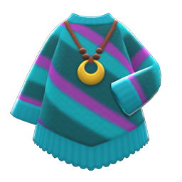 Animal Crossing Items Poncho-style Sweater Peacock blue