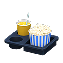 Animal Crossing Items Popcorn snack set Blue stripes Popcorn bucket Salted & orange juice