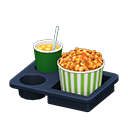 Animal Crossing Items Popcorn snack set Green stripes Popcorn bucket Caramel & iced tea