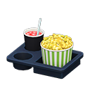 Animal Crossing Items Popcorn snack set Green stripes Popcorn bucket Curry-flavored & berry soda