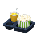 Animal Crossing Items Popcorn snack set Green stripes Popcorn bucket Salted & orange juice