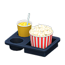 Animal Crossing Items Popcorn snack set Red stripes Popcorn bucket Salted & orange juice