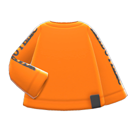 Animal Crossing Items Printed-sleeve Sweater Orange