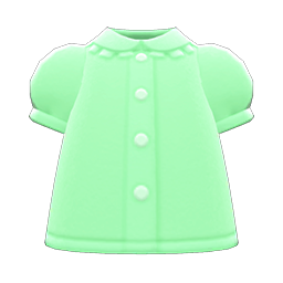 Animal Crossing Items Puffy-sleeve Blouse Lime