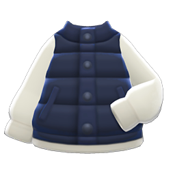 Animal Crossing Items Puffy Vest Navy blue