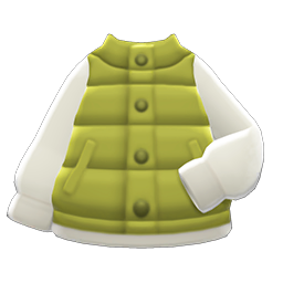 Animal Crossing Items Puffy Vest Olive