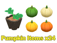 Animal Crossing Items Switch Pumpkin Items x24