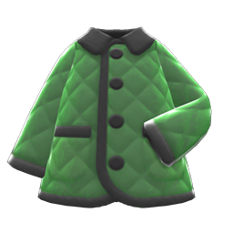 Animal Crossing Items Quilted Down Jacket Green