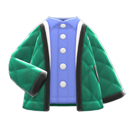 Animal Crossing Items Quilted Jacket Green