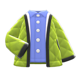 Animal Crossing Items Quilted Jacket Lime